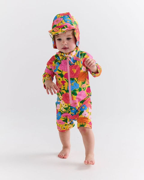 Kip & Co - Baby Long Sleeve Zip Bathers / Follow The Sun Yellow