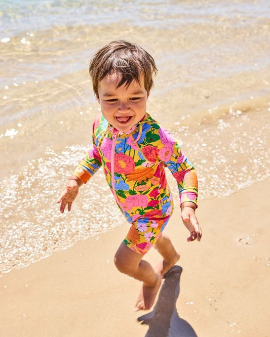 Kip & Co - Baby Long Sleeve Zip Bathers / Follow The Sun Yellow