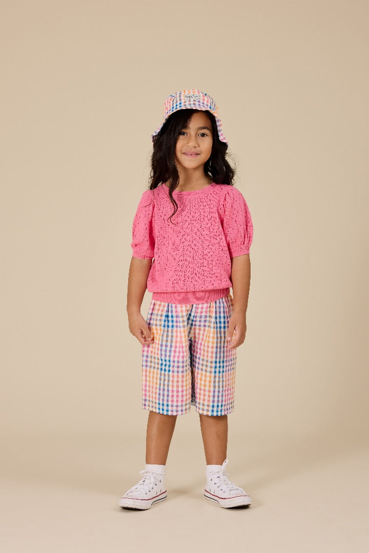 Goldie & Ace - Rainbow Gingham Kirby Relaxed Shorts