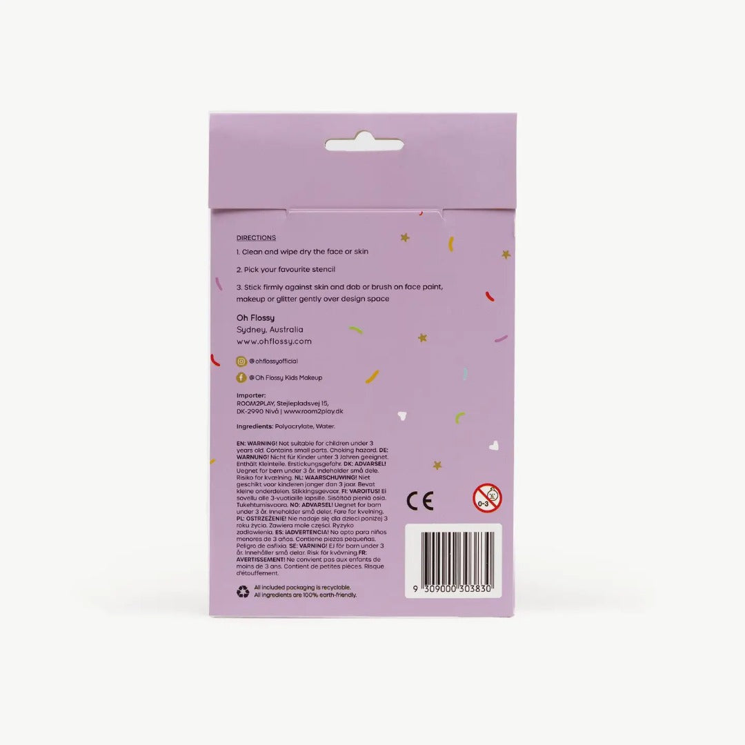 Oh Flossy - Reusable Adhesive Face Paint & Makeup Stencils
