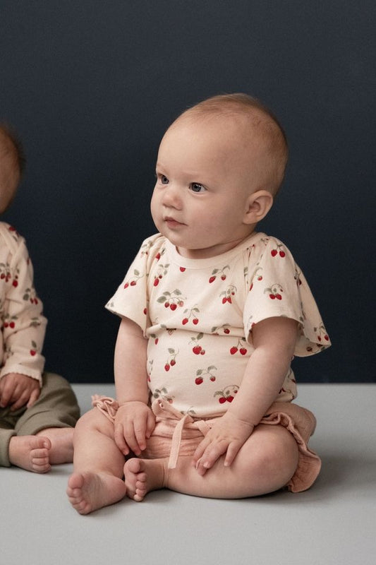 Nature Baby - Faye Bodysuit / Strawberry Blush Print