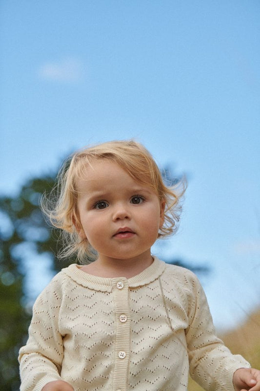 Nature Baby - Piper Cardigan / Natural Pointelle