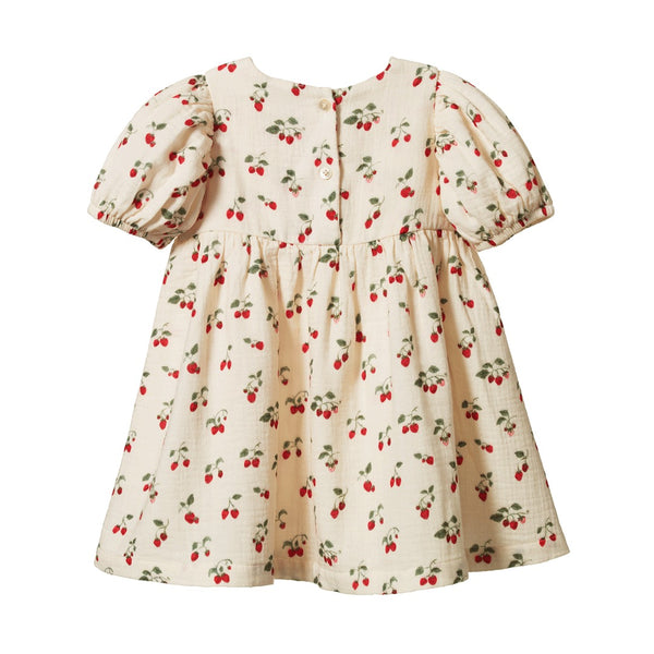 Nature Baby - Albertine Dress Muslin / Strawberry Blush Print