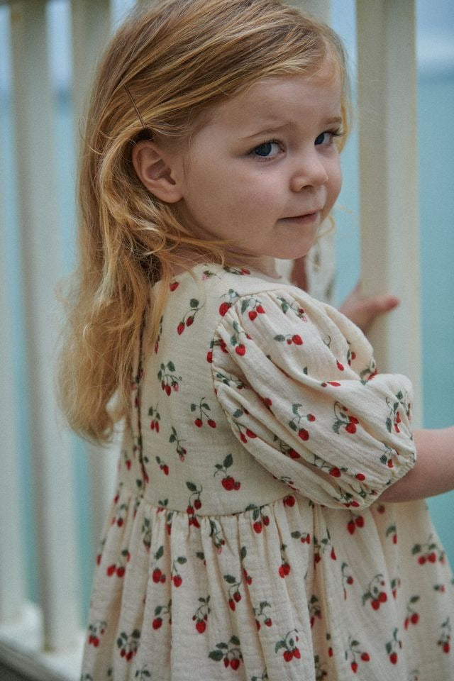 Nature Baby - Albertine Dress Muslin / Strawberry Blush Print