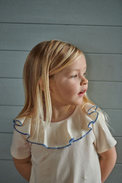 Nature Baby - Short Sleeve Tate Ruffle Top / Natural