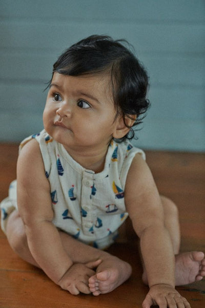 Nature Baby - Cedar Suit Muslin / Regatta Print