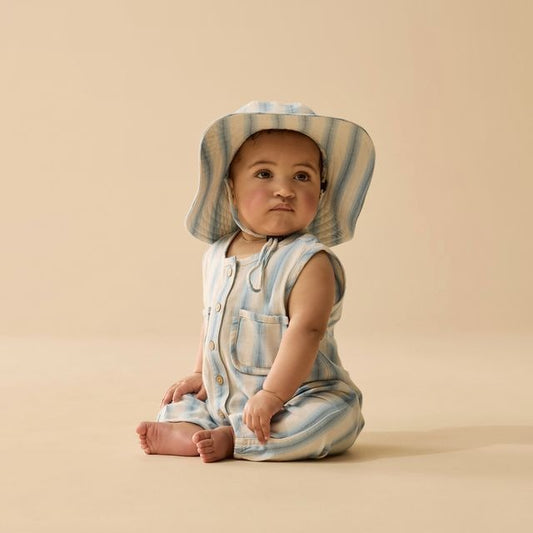 Wilson + Frenchy - Organic Growsuit / Deep Blue Stripe