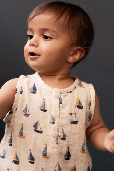 Nature Baby - Cedar Suit Muslin / Regatta Print