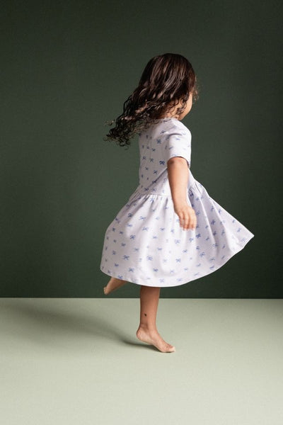 Nature Baby - Saturday Dress / Ribbons Zen Blue Print