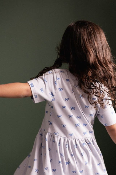 Nature Baby - Saturday Dress / Ribbons Zen Blue Print
