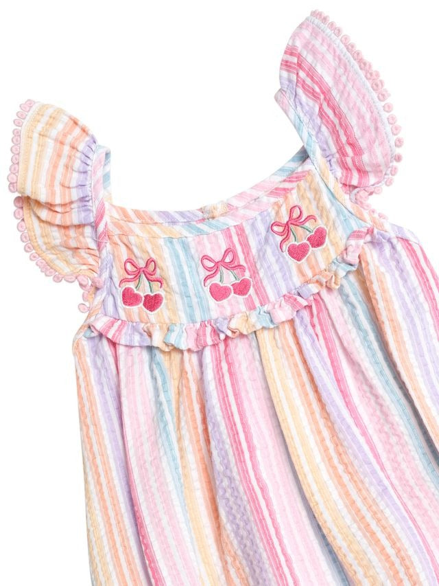 Huxbaby - Rainbow Stripe Frill Playsuit