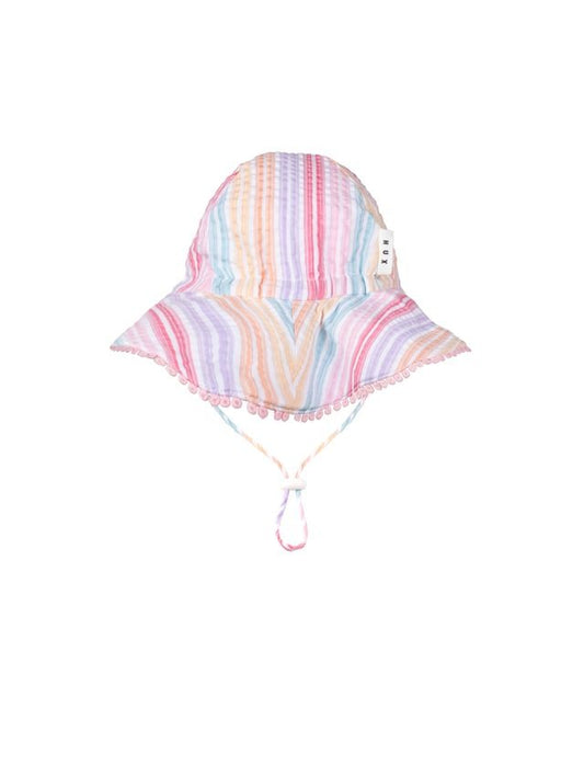 Huxbaby - Frilly Sunhat Rainbow Stripe