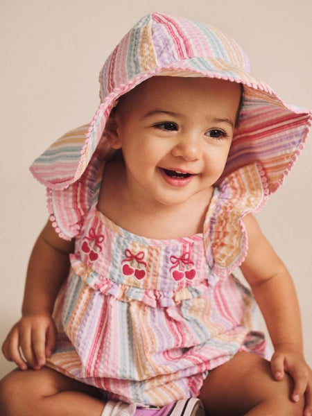 Huxbaby - Frilly Sunhat Rainbow Stripe