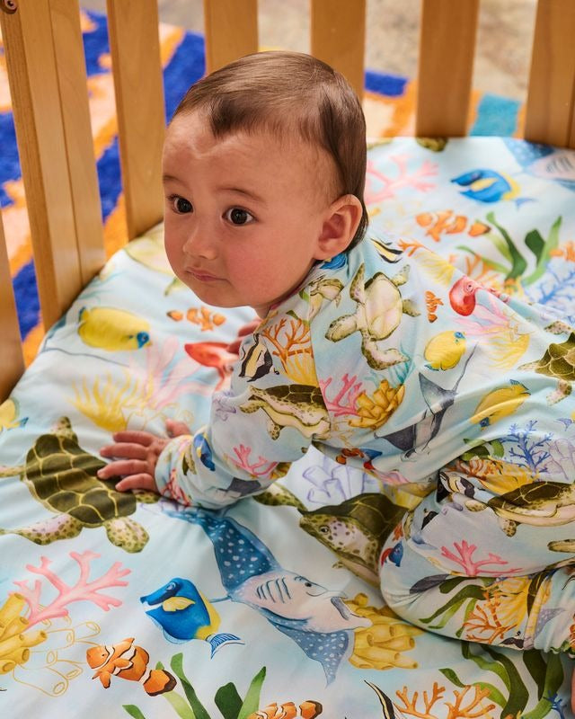 Kip & Co - Organic Long Sleeve Zip Romper / Reef Life