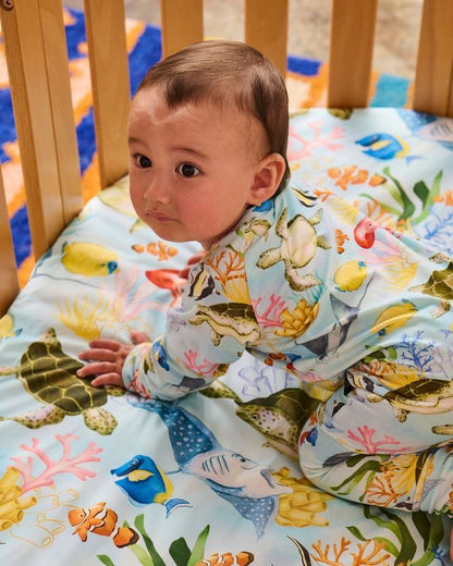Kip & Co - Organic Long Sleeve Zip Romper / Reef Life