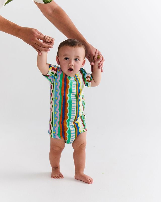 Kip & Co - Organic Short Sleeve Romper / Beach Patterns