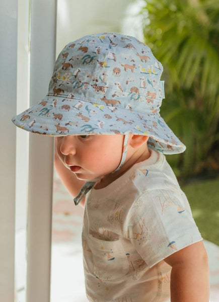 Acorn - Wide Brim Infant Hat / Aussie Bush Friends