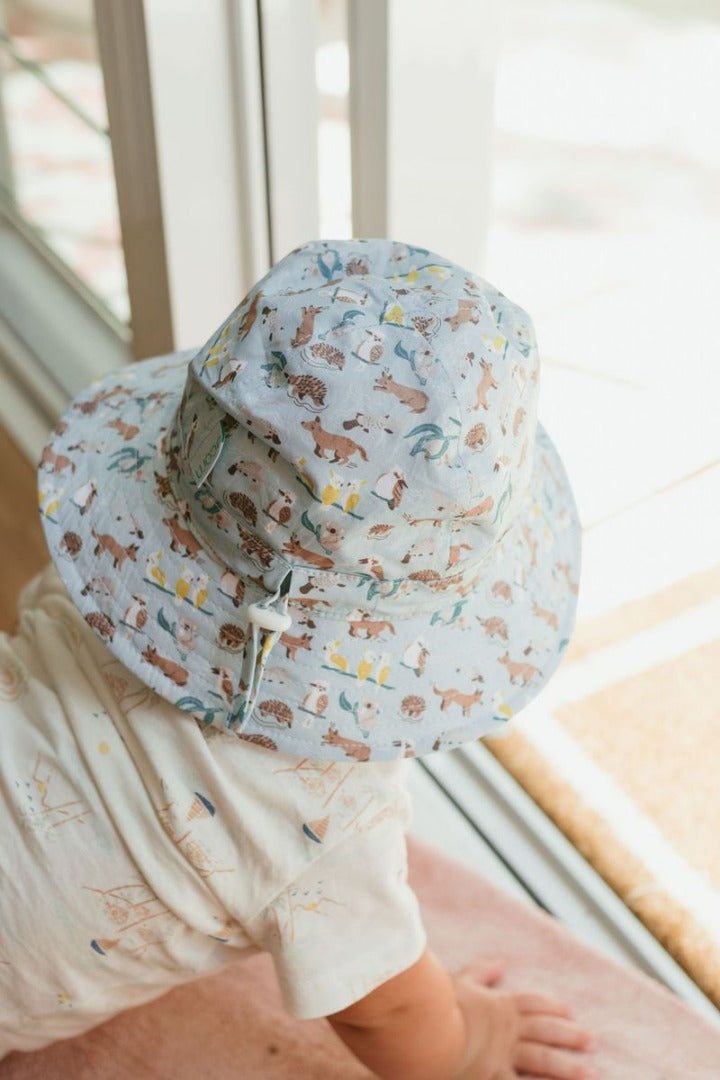 Acorn - Wide Brim Infant Hat / Aussie Bush Friends