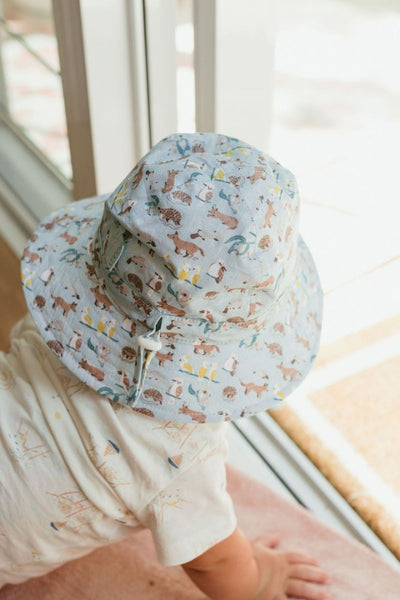 Acorn - Wide Brim Infant Hat / Aussie Bush Friends