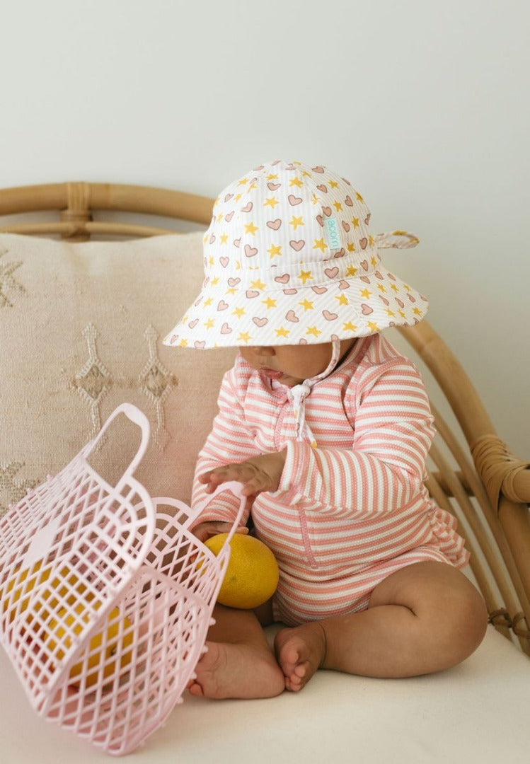 Acorn - Stretch Cotton Wide Brim Sunhat / Love and Stars