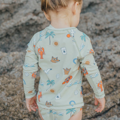 Cry Wolf - Baby Rash Vest / Lucky Days Sage