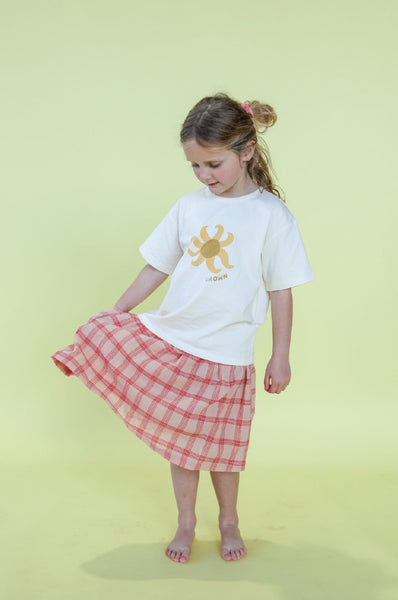 Grown Clothing - Tomato Cotton Check Skirt