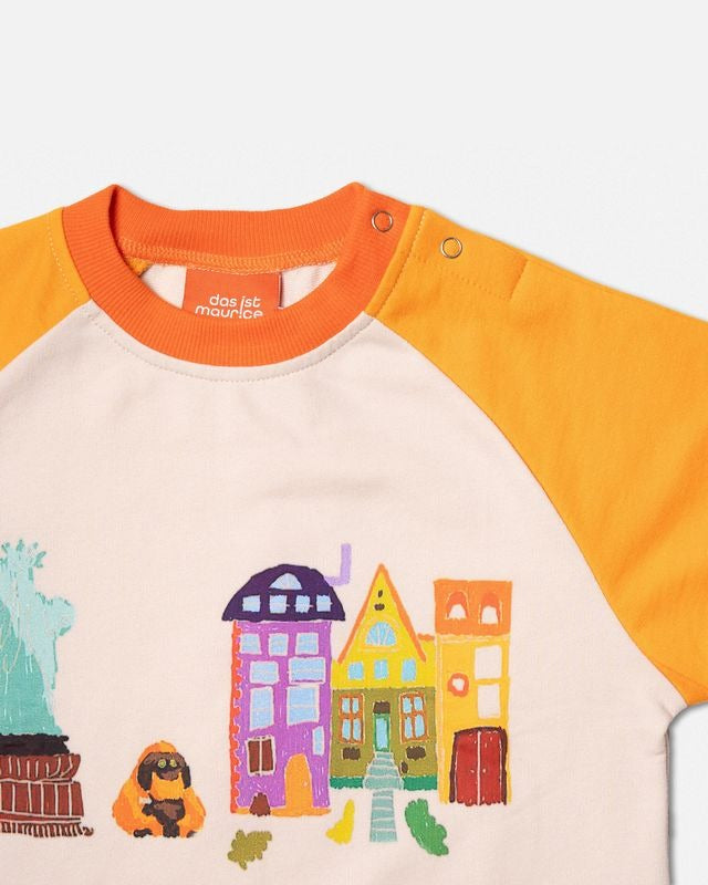 Das Ist Maurice - Romper Tangerine & Off White