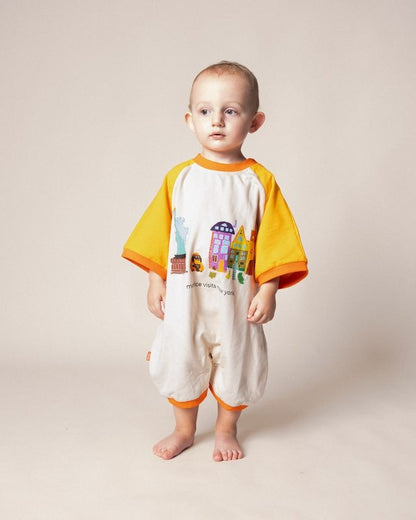Das Ist Maurice - Romper Tangerine & Off White