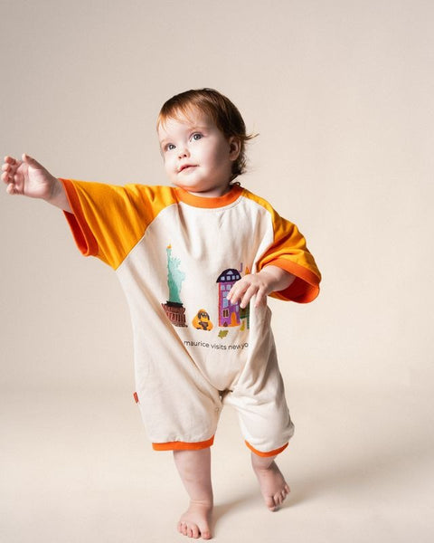 Das Ist Maurice - Romper Tangerine & Off White