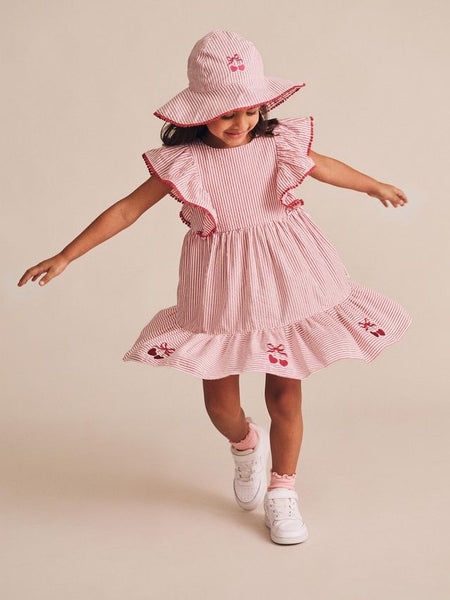Huxbaby - Frilly Sunhat / Cherry Pie Stripe