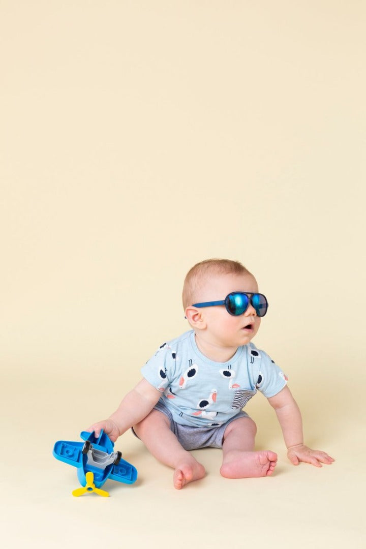 Frankie Ray Sunglasses - Pilot / Matte Blue (0-2Y)
