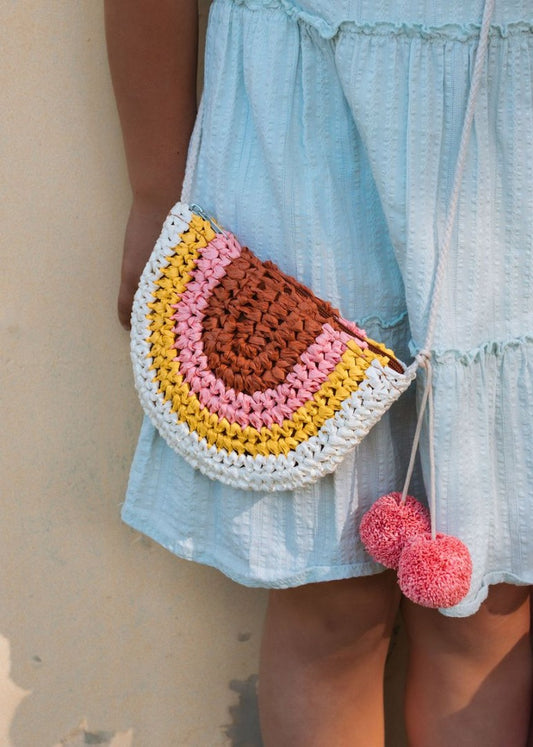 Acorn - Natural Rainbow Straw Bag