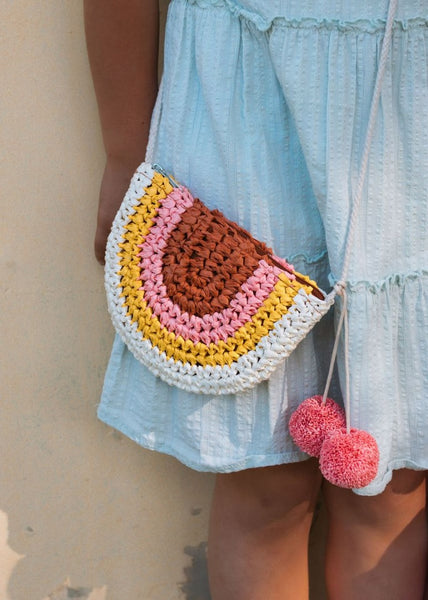 Acorn - Natural Rainbow Straw Bag