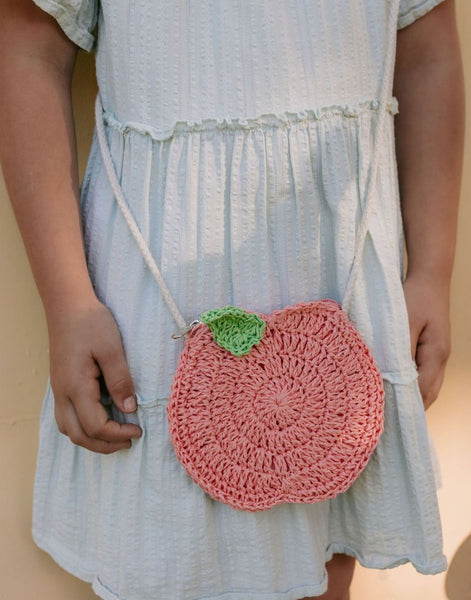 Acorn - Peach Straw Bag