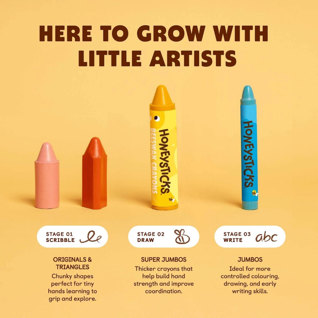 Honeysticks - Beeswax Crayons Triangles 8pk