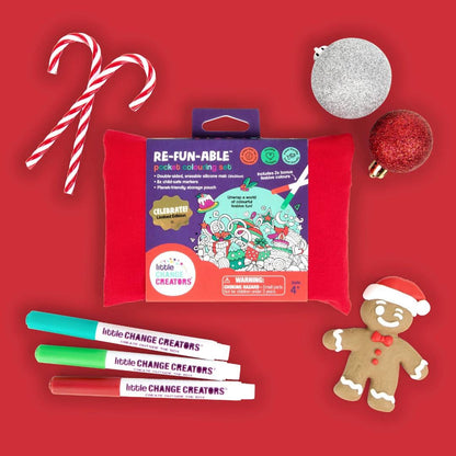 Little Change Creators - Reusable Colouring Activity Set / Celebrate - Christmas Gift