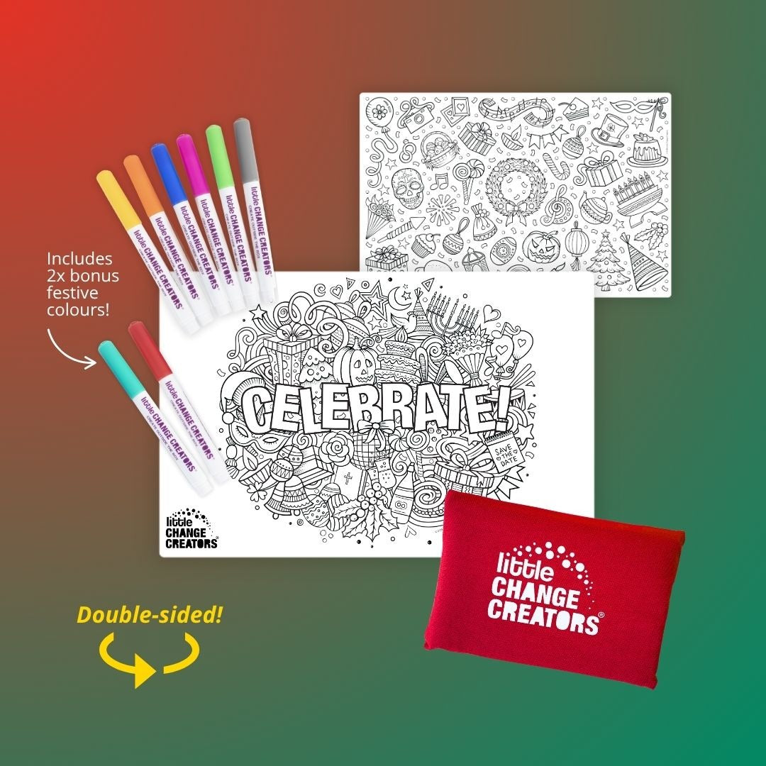 Little Change Creators - Reusable Colouring Activity Set / Celebrate - Christmas Gift