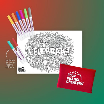 Little Change Creators - Reusable Colouring Activity Set / Celebrate - Christmas Gift