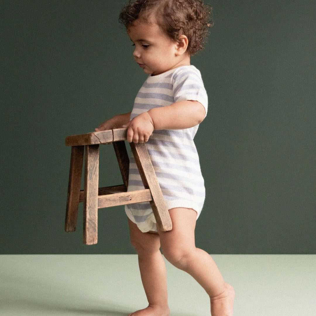 Nature Baby - Ren Bodysuit / Zen Blue Sea Stripe