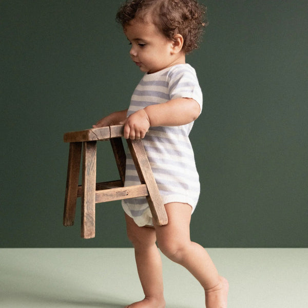 Nature Baby - Ren Bodysuit / Zen Blue Sea Stripe
