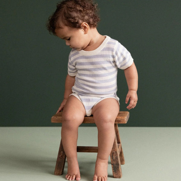 Nature Baby - Ren Bodysuit / Zen Blue Sea Stripe