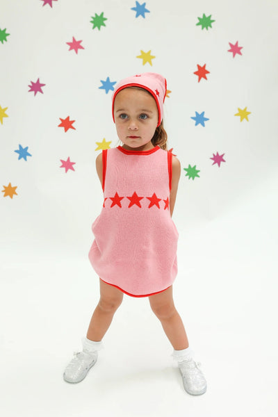 Sunday Siblings - Stars Align Dress / Pink+Red