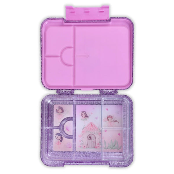 Mum Made Yum - Bento Lunchbox (Large) / Sparkle Purple Fairy Garden