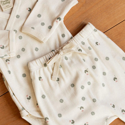 Nature Baby - Long Sleeve Kimono Bodysuit / Lucky Print