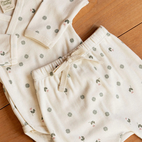 Nature Baby - Long Sleeve Kimono Bodysuit / Lucky Print