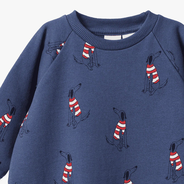 Nature Baby - Long Sleeve Juno Romper / Best Friend Indigo Print