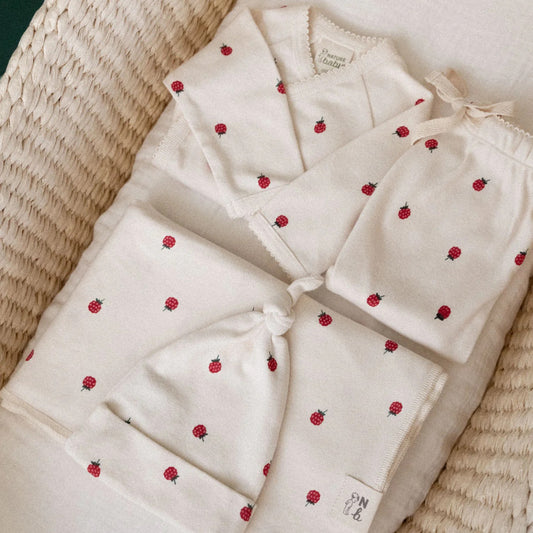 Nature Baby - Welcome Home Gift Set / Raspberry Print