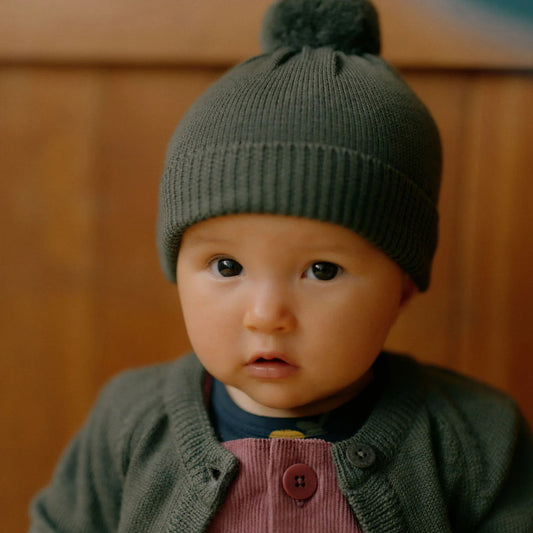 Nature Baby - Alpine Pom Pom Beanie / Thyme