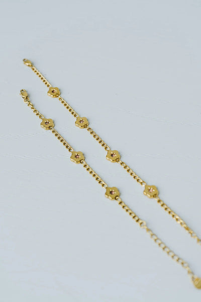 Myla Jane - Child Charm 18K Gold Bracelet / Flower