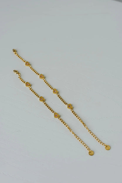 Myla Jane - Child Charm 18K Gold Bracelet / Heart